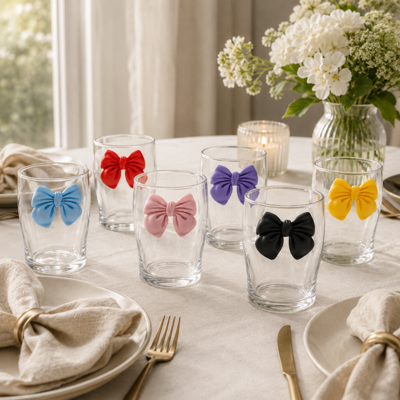 Specialty Cute Micron Glass with Resin Bow (310ml)