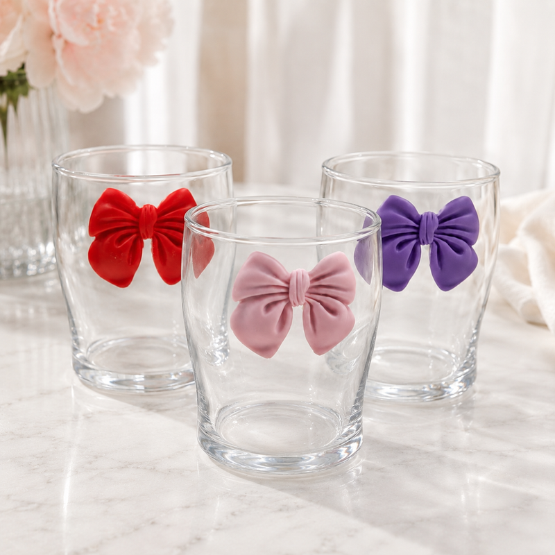 Specialty Cute Micron Glass with Resin Bow (310ml)